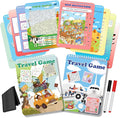 Elfew 2 Pack Reusable Activity Game for Kids Ages 4-8, 8-12,Travel Games Include 56 Different Game,1-2 Players,Toy & Learning Tool for Road Trip Airplane Activity