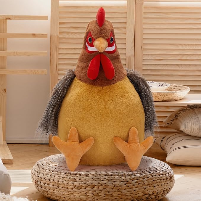 BENINY Giant Chicken Stuffed Animal, Realistic Jumbo Hen Plush Toy, 25.5" Cute Stuffed Rooster for Kids Girls Boys on Easter Christmas Birthday, Soft Farm Stuffed Animals Gift