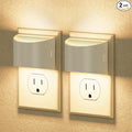 JandCase LED Night Lights Plug into Wall 2 Pack, Automatic Night Light, Dusk to Dawn Sensor Nightlight, 0-100LM Brightness Adjustable Nightlight for Kids Bedroom Hallway Kitchen