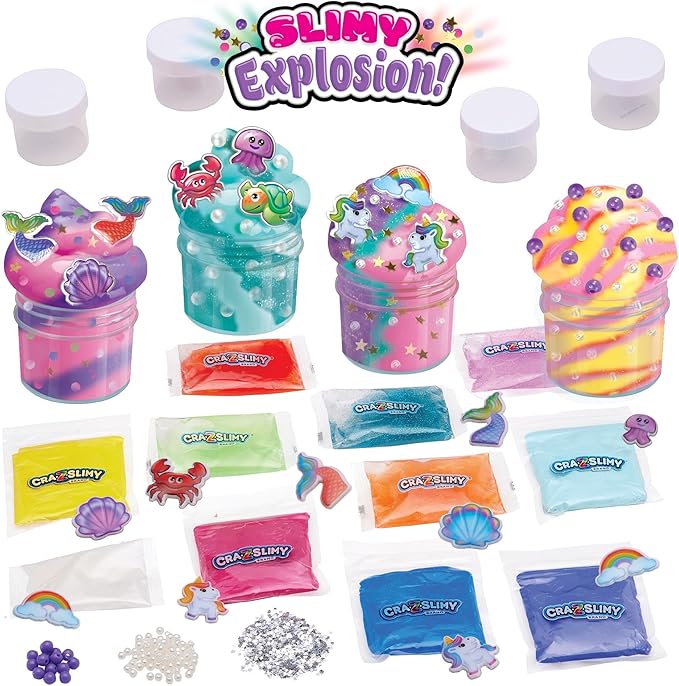 CRA-Z-Slimy DIY Slime Kit for Girls - Sparkle Fantasy Theme with Unicorns, Mermaids, & More, Scented Butter & Glitter Slimes, Arts & Crafts Gift for Kids 6+