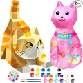 Goody King Paint Your Own Cat Lamp Art Kit, 2PCS DIY Night Light, Arts & Crafts for Kids Ages 8-12, Painting Kit for Girls Boys Age 4 5 6 7 8+, Art Supplies Cat Craft Birthday Gifts for Kids Ages 3+