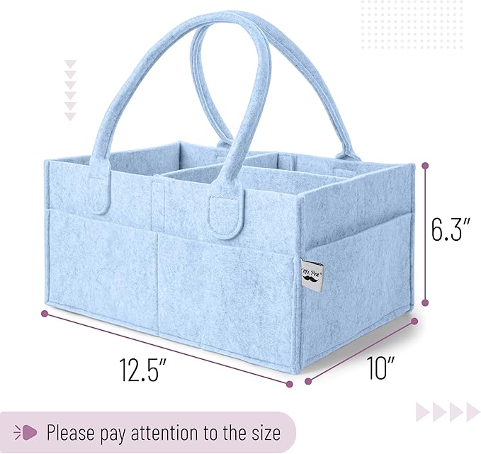 Mr. Pen- Baby Diaper Caddy Organizer, Sky Bliss, Nursery Storage Bin and Car Organizer for Diapers and Baby Wipes
