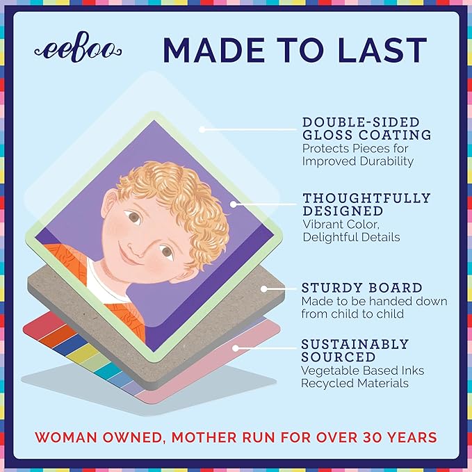 eeBoo: Memory and Matching Game- I Never Forget a Face- 24 Pairs, Develops Recognition, Concentration, Memory & Social Skills, Age 3+