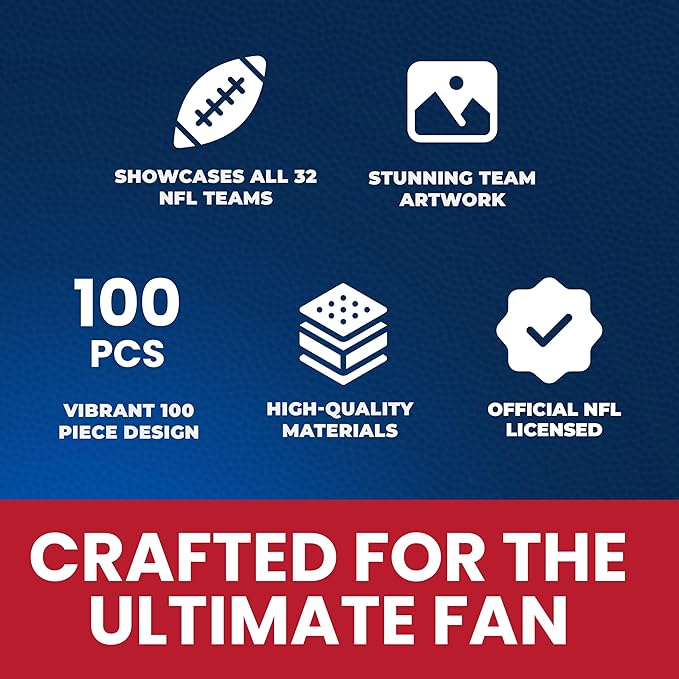 NFL Mascots 100-Piece Puzzle for Kids - Officially Licensed NFL Product - 14"x19"