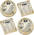 CHUNNIN 50pcs 40th Birthday Plates and Napkins 40 Year Old Birthday Party Decorations Vintage Back in 1986 Dessert Plates Vintage 1986 40th Theme Disposable Tableware Set for Men Women Party Supplies