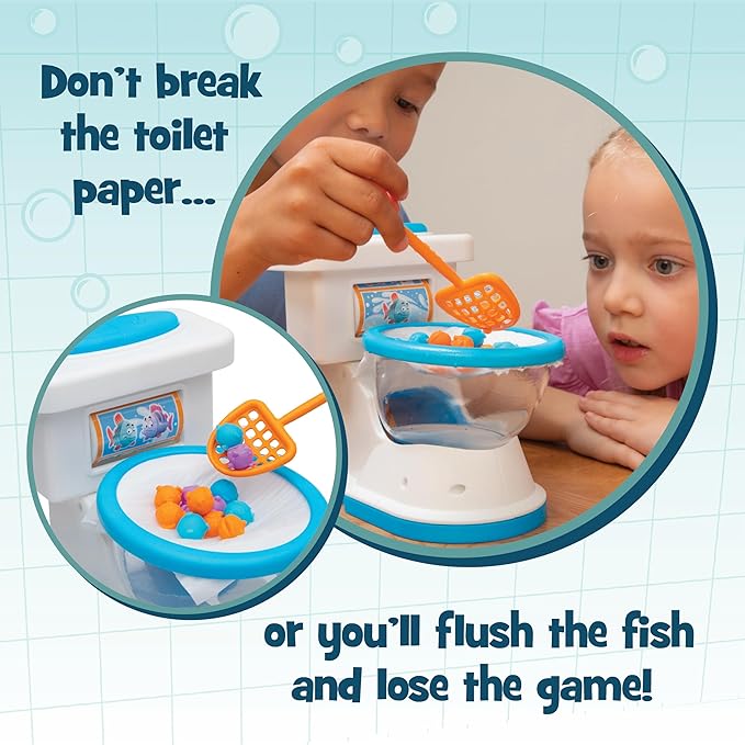Don't Flush The Fish Board Games for Kids - Board Games for Family Game Night for Kids and Adults, Fun Balancing Game, Multi-Player Preschool, Toddler Toys, Ages 4+