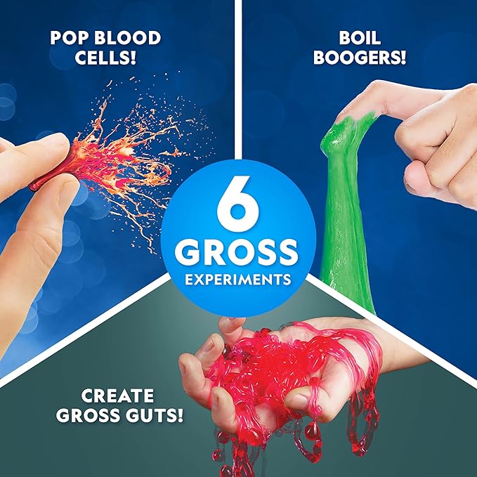 National Geographic Incredibly Gross Science Kit – 16 Disgusting Experiments with Bonus Guide, Yucky Slime Chemistry Set, Learning Toy, STEM Project for Boys and Girls, Birthday Gifts for Kids 8-12