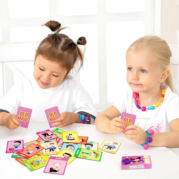 Kids Card Games, Go Fish Card Game, Old Maid Card Game, Card Games For Kids 4-8, Fun Educational Cards for Toddler 2-4 Years, Great for Family Table Travel Camping Party Classroom Games (12 Pack)