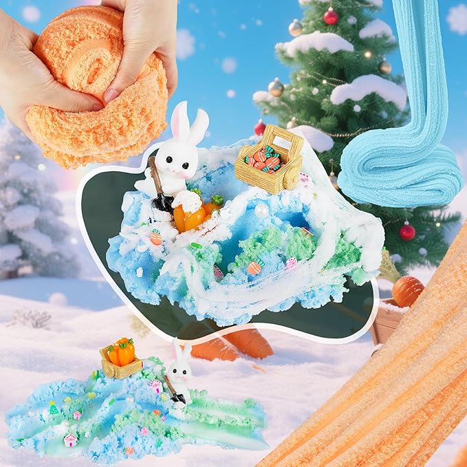 Bunny Cloud Slime Kit 2 Pack, 14oz Easter Slime for Girls Ages 8-12, Mree Free Slime Toys for Girls and Boys, Fun Winter Slime Set Party Favors Goodie Bag Stuffers Birthday Easter Gift