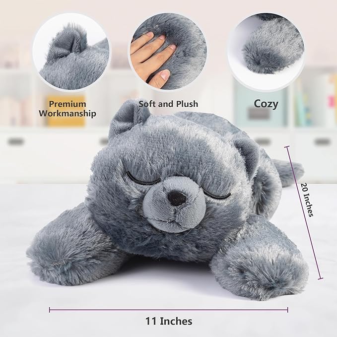 Cuddle Buds 3lbs Weighted Cat Stuffed Animal for Sensory Needs, 20'' Cat Plush Large, Weighted Stuffed Animals for Adults and Kids, Cute Soft Plush Toy Gift for Kids and Adults, Small Plushies