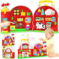 Montessori Farm Busy Board, Motor Skills Developmental Toys for 1 2 Year Old Boy Girl Gifts, Early Educational Toy for Toddlers 1-3, Christmas Birthday Gift for 12-18 Months, Sensory Board Toy for 1+