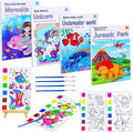 JUNQIU 4Pack Paint with Water Books for Kids, Watercolor Painting Coloring Books for Toddlers, Magic Paint Set, Arts and Crafts for Girls Gifts, Stocking Stuffers For Kids