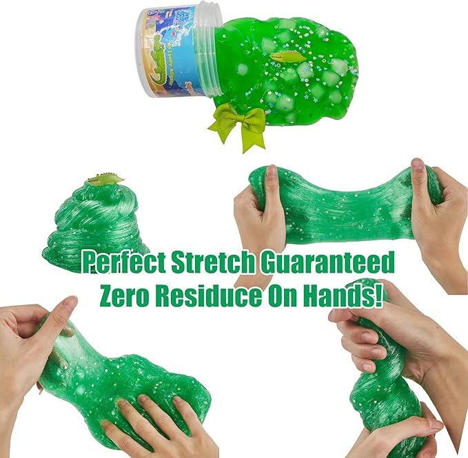 Swamp Explorer Slime Kit - Slime Party Favors for Kids, Resin Alligator Charm & Glitter with Ice Cream Tub- Non-Sticky Sensory Toys for Kids 5-12, Classroom Treasure Birthday