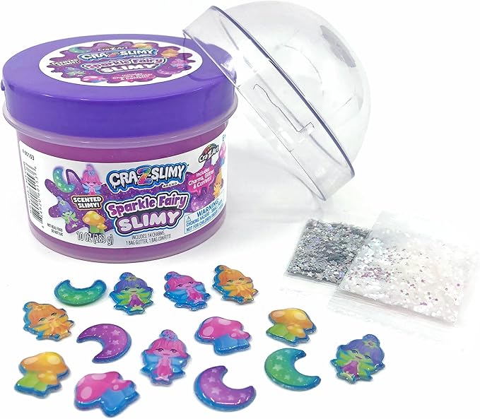 CRA-Z-Slimy Sparkle Fairy Cotton Candy Scented Premade Slime Kit, Ages 6 and Up