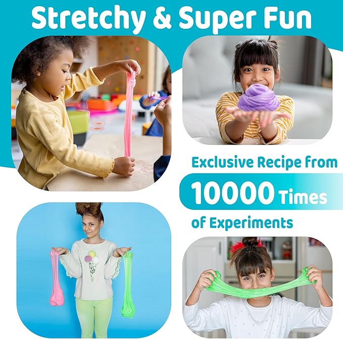Slime Kit for Girls and Boys, Safe and Fluffy Slime for Kids, Stress Relief Kids Slime Kits for Toddlers, Stretchy Butter Slime Pack of 12