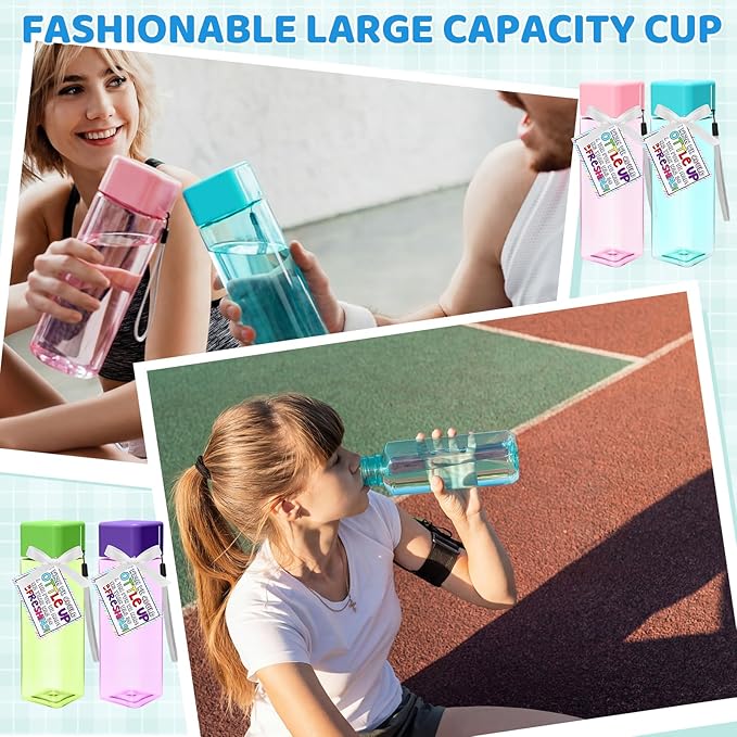 Yungyan 24 Sets End of Year Gifts for Students 17 oz Water Bottles Bulk Portable Sports Water Bottle Summer Graduation Student Gift from Teachers for Kids School Classroom Prize Goodie Bag(Screw Cap)