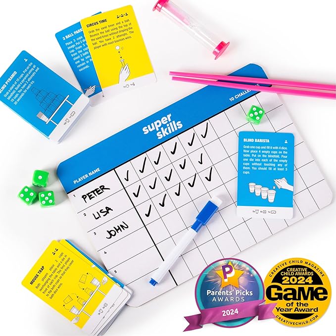 Super Skills - Action Game for Competitive People - Beat Your Friends at 120 Challenges - Fun Group Activity for Family Night or Party with Kids, Teen