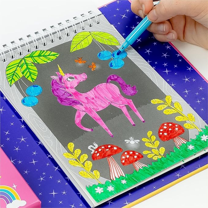 Tiger Tribe Coloring Set - Unicorns, Activity Set for Kids, incl. Stickers & Markers Portable Storage Box, Perfect for Travel, Great Gift