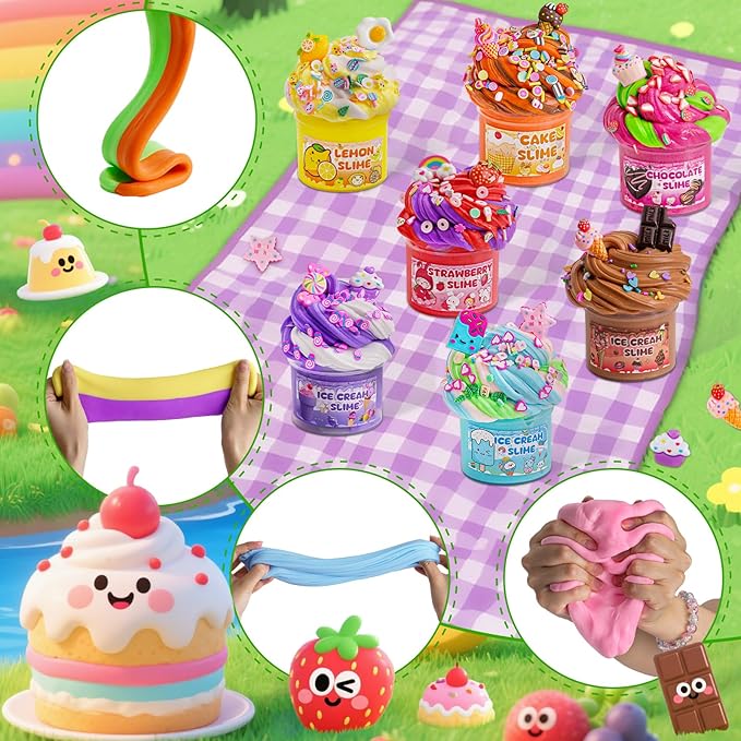 18 Pack Slimes, Slime Kids, Butter Cloud Slime kit for Girls Ages 8-12, Toys for Girls and Boys, Slime Party Favors Goodie Bag Stuffers, 4 5 6 7 8 9 10 Year Old Girl Birthday Gift Cute Stuff