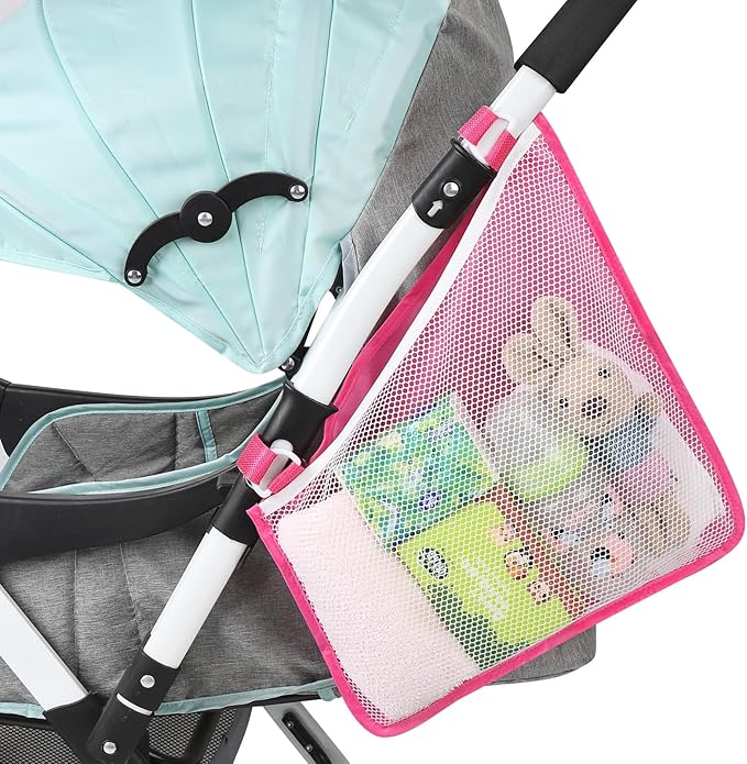 Accmor Universal Stroller Organizer, Side Sling Stroller Organizer, Mesh Cargo Net Stroller Storage Caddy Accessories, Stroller Bag Accessories Fits for Uppababy, Nuna, Baby Jogger, Doona Strollers