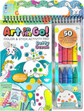 Bright Stripes Art on The Go Going Dotty Ocean Theme Travel Kit for Kids Ages 3+ | Compact Coloring Set with Crayons, Dot Stickers & Activity Book | Fun, Mess-Free Crafts for Toddlers and Preschoolers