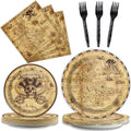 gisgfim 96 Pcs Pirate Party Plates and Napkins Party Supplies Pirate Tableware Set Pirates Decorations Favors for Birthday Baby Shower for 24 Guests