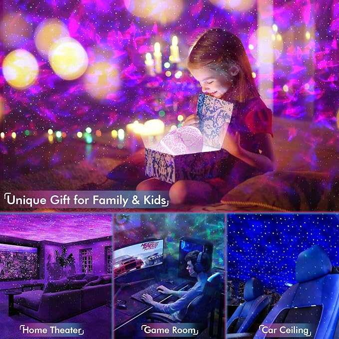 Rossetta Star Projector, Galaxy Projector for Bedroom Nebula Night Light Projector with White Noise, Bluetooth Speaker, Timer and Remote, Kids Room Decor, Birthday, Party, Gifts for Kids Teens Adults