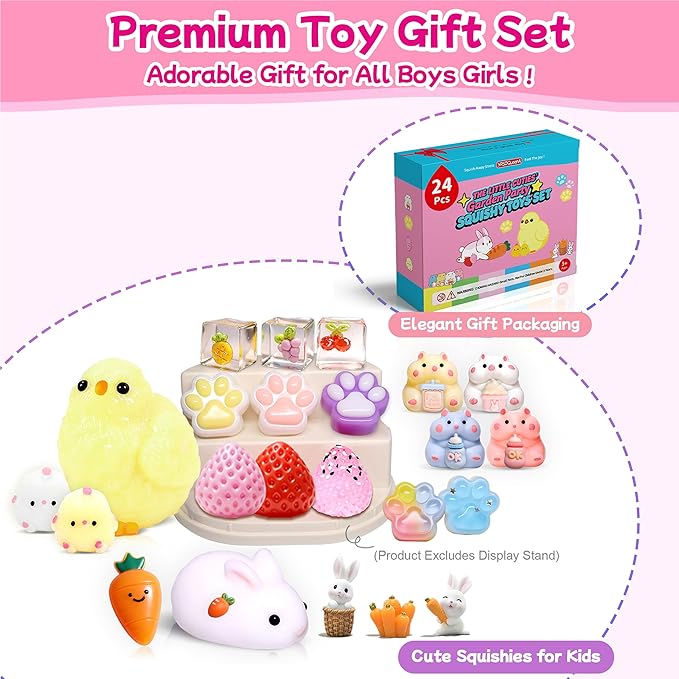 24Pack Taba Squishy Toys kit - Squishy Fidget Toys Party Favors for Kids 8-12-Kawaii Squishies Squeeze Toys for Girls 8-10,6 7 8 9 10 11 12 Year Old Girl Birthday Gifts Fidgets for Kids Classroom