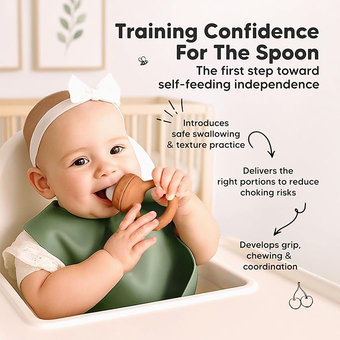 KeaBabies Baby Fruit Feeder 2pk - Silicone Baby Food Feeder for Babies 6-12 Months, Breast Milk Popsicle Teether, Weaning, Pacifier, Freeze Frozen Solid Food, Infant Feeding Essential (Terracotta)