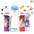 Cirkul 22oz. BPA-Free Plastic Water Bottle Starter Kit with Blue Lid, 3 Flavor Cartridges (1 LifeSip Fruit Punch, 1 FitSip Mixed Berry, 1 GoSip Black Cherry) Zero Calories and No Sugar