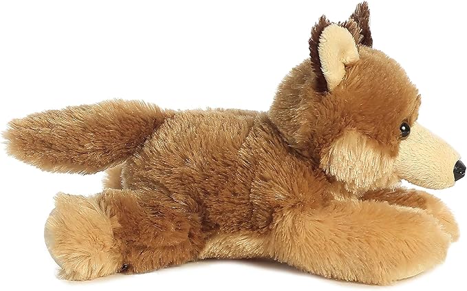 Aurora® Adorable Mini Flopsie™ Clever Coyote™ Stuffed Animal - Mini Companions Ready for Playful Adventures - for Kids All Ages, Toddlers, Adults, and Families - Brown 8 Inches