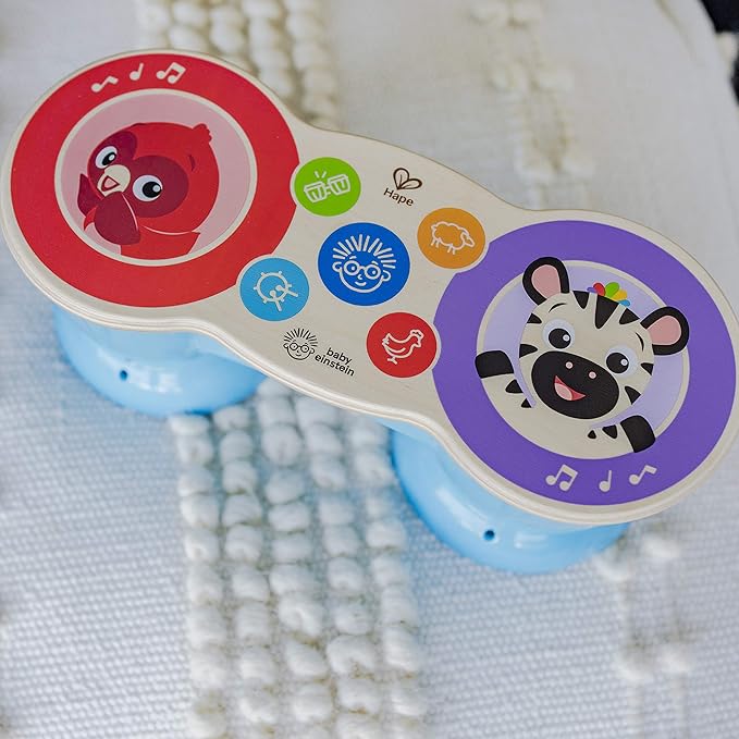 Baby Einstein Upbeat Tunes Magic Touch Wooden Drum Musical Toy, Ages 6 Months +