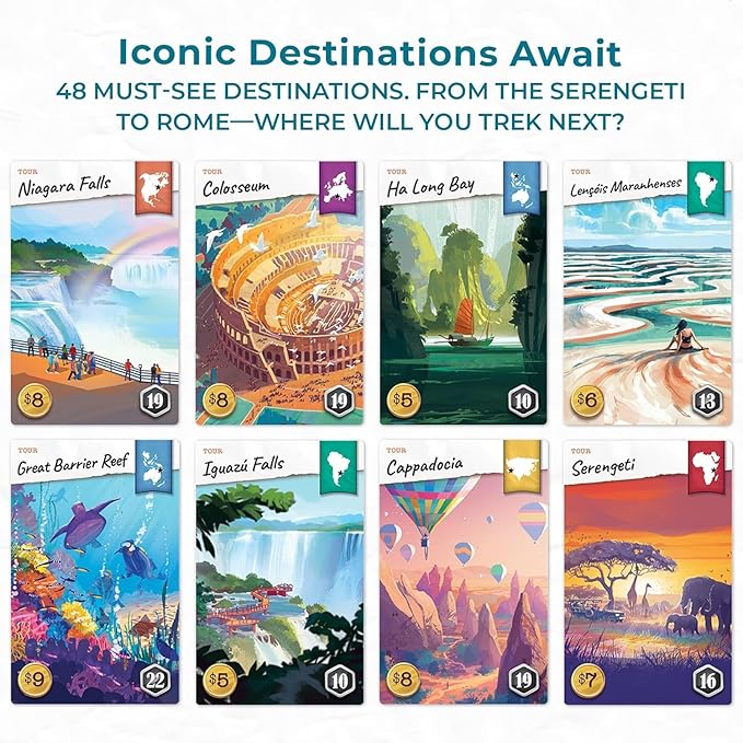 Underdog Games Trekking the World 2nd Edition - Award-Winning Board Games for Kids & Adults Ages 12+ - Easy-to-Learn Strategy Journey for Globetrotters, Perfect for Family Game Night & Educational Fun