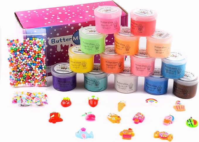 Butter Slime Kit, 14 Pack Mini Scented Slime, Party Favor Supplies, Soft and Stretchy, Party Favors for Girls Boys, Birthday Gifts for Kids, Sludge Toy