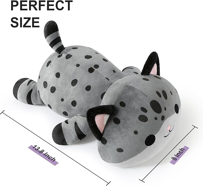 Onsoyours Original Weighted Panther Cat Plush, Cute 13.8"|1.8 Pound Hugging Black Leopard Kitty Weighted Stuffed Animal, Soft Collectible Gift for Kids & Adults