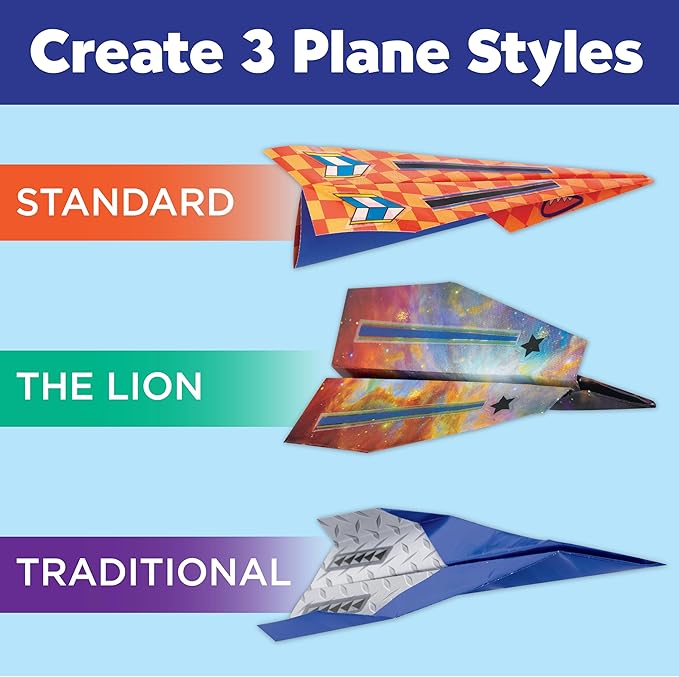 Creativity for Kids Paper Airplane Squadron - Create 20 Paper Airplanes, Mini Craft Kit for Boys, Great Spring Crafts and Gift for Boys, Kids Activities (Ages 6+)