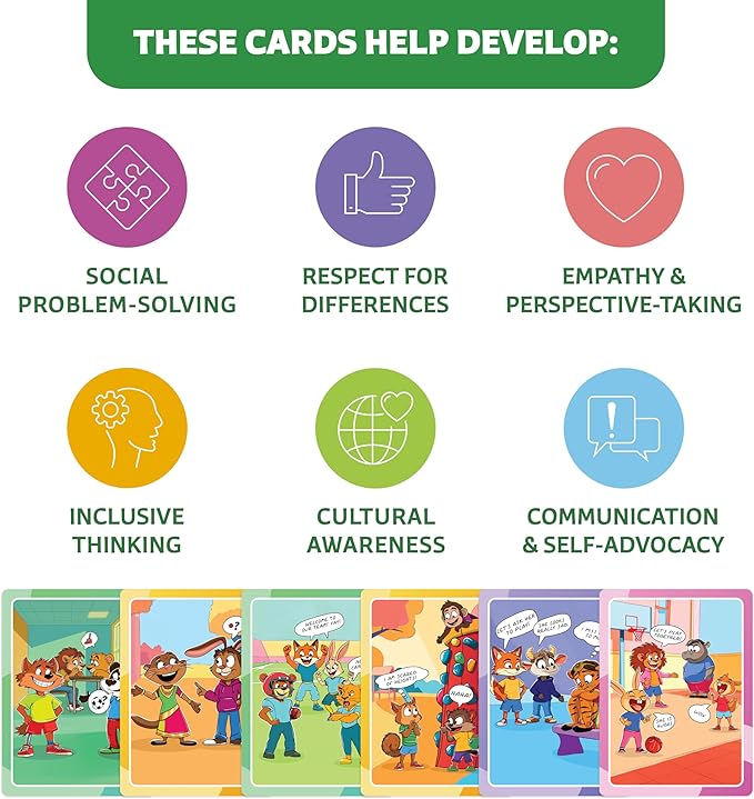 Who What Why Cultural Diversity & Inclusion Cards for Kids – SEL Game for Empathy, Disability, Social Awareness & Coping Skills – Learning Culture & Traditions Conversation Cards, Ages 4+
