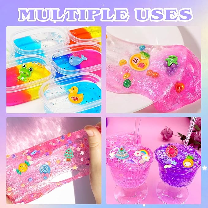 175 Pack Slime Making Supplies Kit, Slime Add Ins Accessories Includes Slimes Charms, Foam Balls for Making Creative Slimes Kit