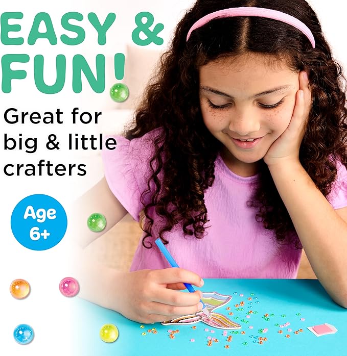 Creativity for Kids Bubble Gem Super Sticker: Mermaid, Crafts and Gifts for Girls, Mini Diamond Painting Kits for Kids, Small Mermaid Gifts and Spring Crafts, Crafts for Girls (Ages 6+)