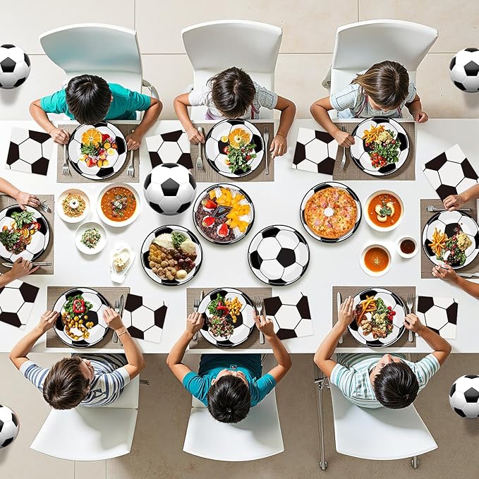 40Pcs Soccer Plates and Napkins Party Supplies - Soccer Birthday Party Decorations Tableware Set, Disposable Paper Dinner Plates Napkins for Sport Themed Soccers Parties Table Decor Favors, Serves 20