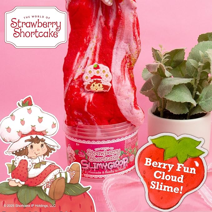 Strawberry Shortcake Scented Cloud Slime, Fluffy Strawberry Scented Slime, Birthday Party Favors for Kids 8-12