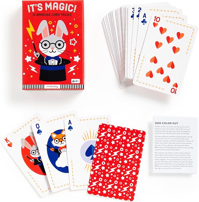 Mudpuppy It's Magic! – Animal Version of Classic Kids Card Tricks Card Game with Cute Illustrations of Animals for Children Ages 4 and Up, 2-4 Players