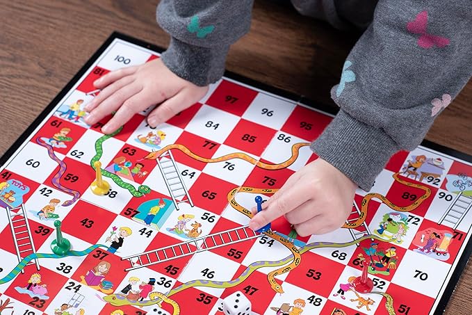 Pressman Snakes & Ladders Game, 2-4 Players, Ages 4 & Up, 5"