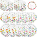 40 Pcs Spring Wildflower Plates and Napkins Sets - Disposable Floral Paper Plates Napkins Dinnerware, Flowers Dessert Dinner Plate for Spring Summer Wedding Birthday Party Supplies Table Decorations