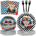 96Pcs Monster Truck Party Plates and Napkins for Monster Truck Birthday Party Supplies Paper Dessert Plates Tableware Set for Kids Boys 24 Guests Birthday Decorations
