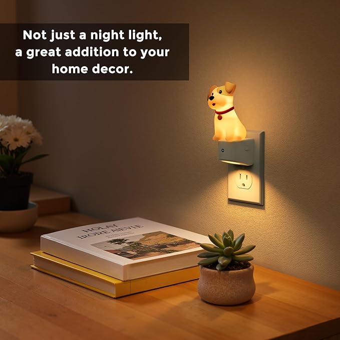 L LOHAS LED Night Light for Kids,3D Cute Puppy Night Lights,Schnauzer with Dusk to Dawn Sensor, RGB+Soft White 3000K,Dog Night Light,Birthday Gift Nightlight for Kids, Room Decor