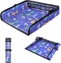 COOLBEBE Airplane Tray Table Cover, Foldable Travel Tray Cover for Toddlers 1-3, Universal Fit for Airplane, Car Seat, High Chair, Machine Washable, Portable, Blue Dinosaur