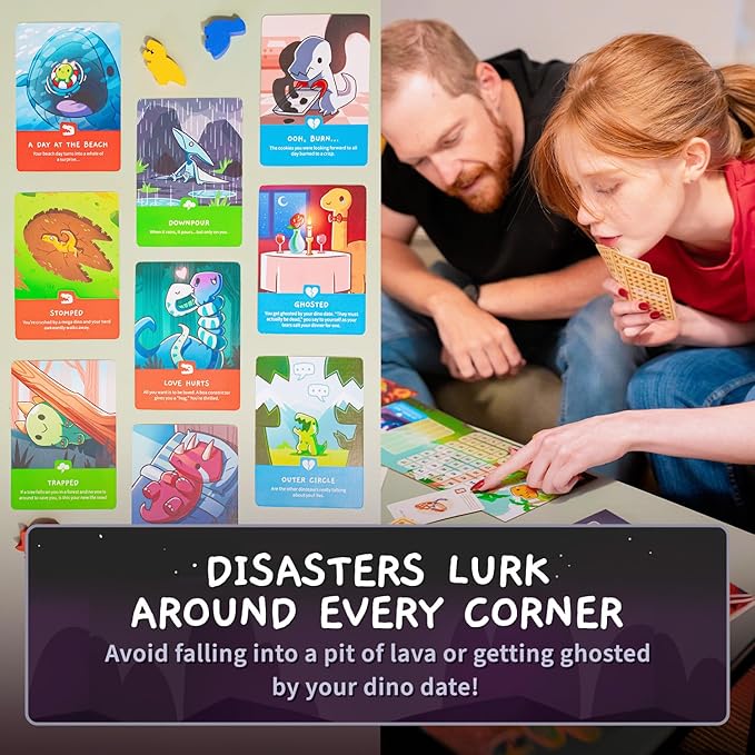 Unstable Games Happy Little Dinosaurs Board Game - Funny Card Game for Adults and Kids - Family Board Games for 2-4 Players, Ages 8 and Up, From the Creators of Unstable Unicorns and Here to Slay