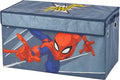 Marvel Spiderman Toy Storage Trunk for Kids,Collapsible Organizer with Soft Lid, Durable Fabric, 28.5x14.5x16, Blue Chest for Bedroom & Playroom