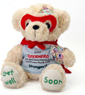 Broken Arm Gifts for Kids, Superhero Get Well Soon Bear with Switchable Cast (Fits Left or Right Arm), 8 Inch Stuffed Animal for Surgery Recovery, Broken Wrist, Tonsillectomy, Brave Boys & Girl